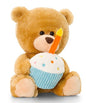 Plush Bear, Pipp The Bear Happy Birthday with Cake and Candles - Kuchseltier Plush Bear Approx 14 cm Set of Body Butter Cherry/Blackcurrant, 7l - hanrattycraftsgifts.co.uk