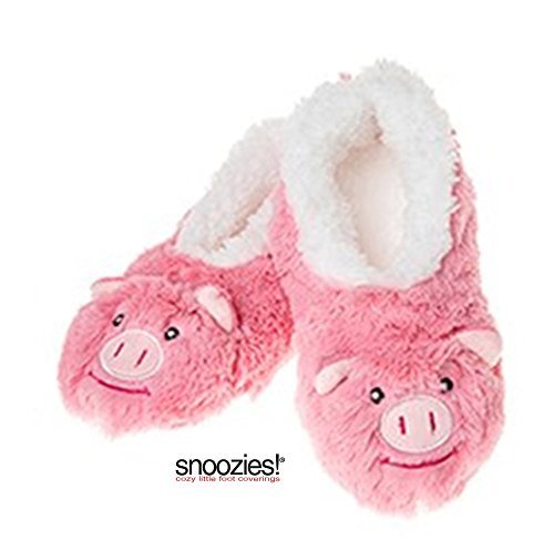 Childrens Animal  Sherpa Fleece Fluffy Slippers (1-2 UK MEDIUM, PINK PIG) - hanrattycraftsgifts.co.uk