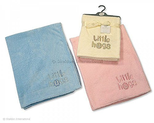 Baby waffle Fleece Wrap Pink Blanket - Little Hugs - hanrattycraftsgifts.co.uk