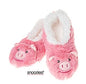 Childrens Animal  Soft Sherpa Fleece Fluffy Slippers (12-13 UK SMALL, PINK PIG) - hanrattycraftsgifts.co.uk