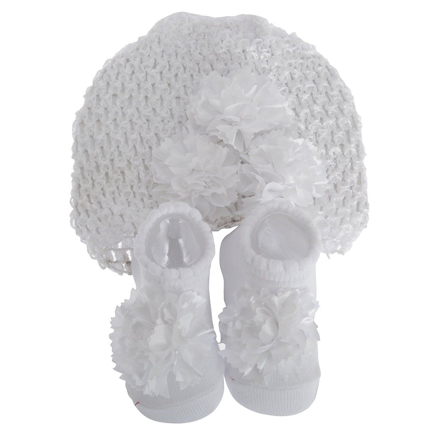 Nursery Time Baby Girls Hat And Booties Gift Set pair - hanrattycraftsgifts.co.uk