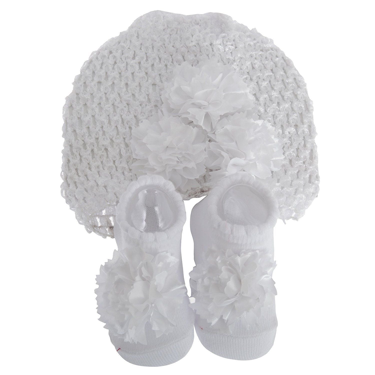 Nursery Time Baby Girls Hat And Booties Gift Set pair - hanrattycraftsgifts.co.uk