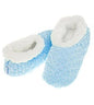 Ladies Super Soft Rose Textured Fur-Like Fabric Snoozies Slippers (Medium 5-6, Blue) - hanrattycraftsgifts.co.uk