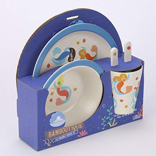 Mermaid Eco-Friendly Biodegradable Bamboo Plate/Cutlery Set - hanrattycraftsgifts.co.uk