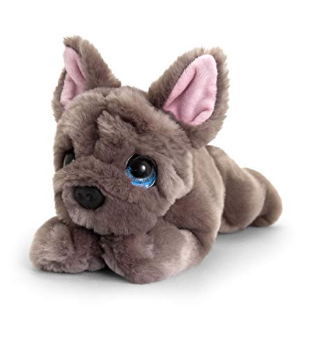 Keel Toys Grey French Bulldog Cuddle Puppy Soft Animal  Family Plush Toy 25cm - hanrattycraftsgifts.co.uk