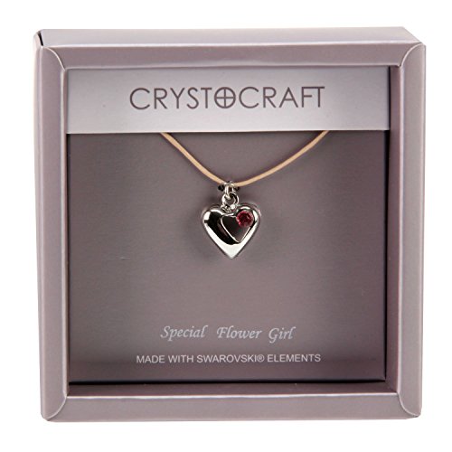 Crystocraft Our Special Flower Girl Collier avec pendentif cœur - hanrattycraftsgifts.co.uk