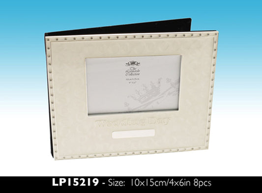 Ivory & Crystal Wedding Day Guest Book with 6" x 4" Photo Frame & Plaque - hanrattycraftsgifts.co.uk