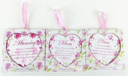 Nan / Mummy / Mum Heart Wall Plaque Gift Ideas For Her Birthday / Mothers Day-Mum - hanrattycraftsgifts.co.uk