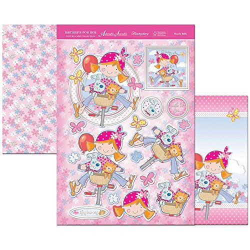 hunkydory birthdays for her luxury topper set bicycle belle - hanrattycraftsgifts.co.uk