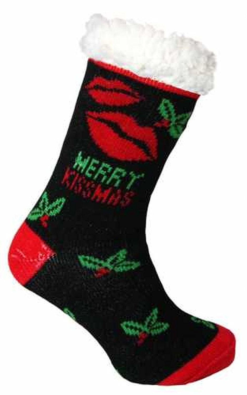 Ladies Heat Machine Soft Sherpa Fleece Lined Christmas Slipper Socks - hanrattycraftsgifts.co.uk