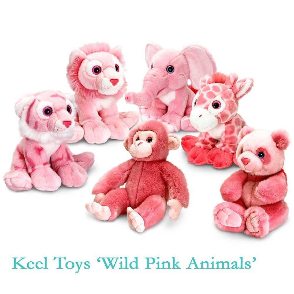 Wild Pink Animals - Monkey, Bear, Elephant, Lion, Tiger or Giraffe (Tiger) - hanrattycraftsgifts.co.uk