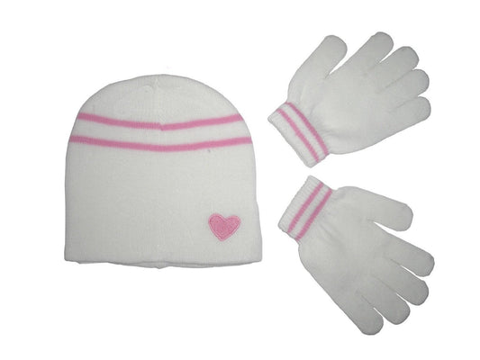Girls Winter Magic Hat and Gloves Set - Available in Cream, Purple or Pink (Cream) - hanrattycraftsgifts.co.uk