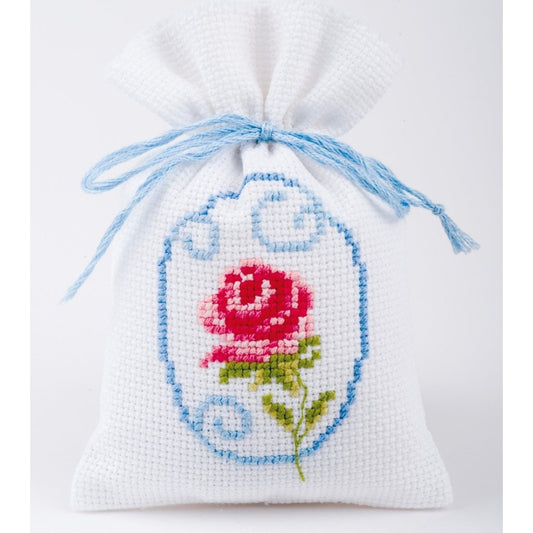 Cross stitch - Vervaco - Red Rose and Stem Bag - hanrattycraftsgifts.co.uk