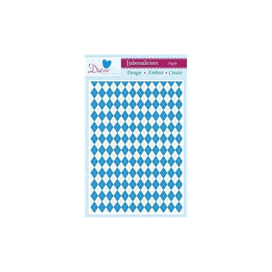 Crafter's Companion Die'sire Embossalicious A4 Embossing Folder - Argyle - hanrattycraftsgifts.co.uk