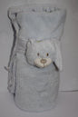 Pale Bue Teddy With Night Cap Huggable Baby Blanket Combo : - Set includes Plush Animal and Plush Animal Blanket - hanrattycraftsgifts.co.uk