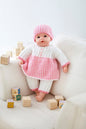 King Cole Double Knit Knitting Pattern Doll Top Pants Jacket Bootees & Hat (5924)