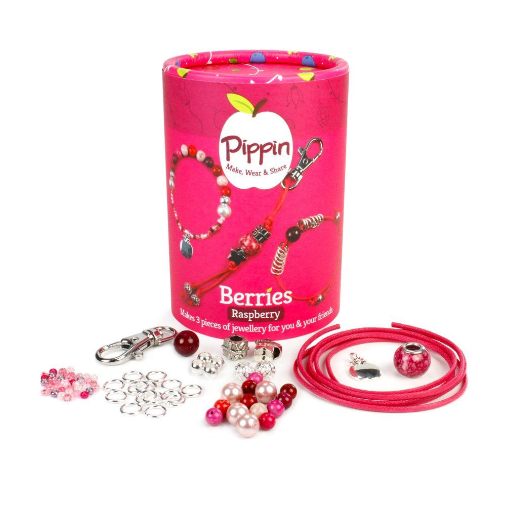 Pippin Kits Berries Trio Jewellery Making Pippin Kit in Raspberry - hanrattycraftsgifts.co.uk