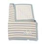 Supersoft Superior Luxurious Knitted Grey Stripe Blue Car Pram/Crib Blanket - hanrattycraftsgifts.co.uk