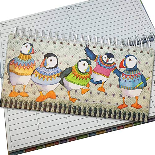 Emma Ball DESK ORGANISER - WOOLLY PUFFINS - hanrattycraftsgifts.co.uk