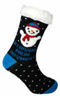 Ladies Heat Machine Soft Sherpa Fleece Lined Christmas Slipper Socks - hanrattycraftsgifts.co.uk