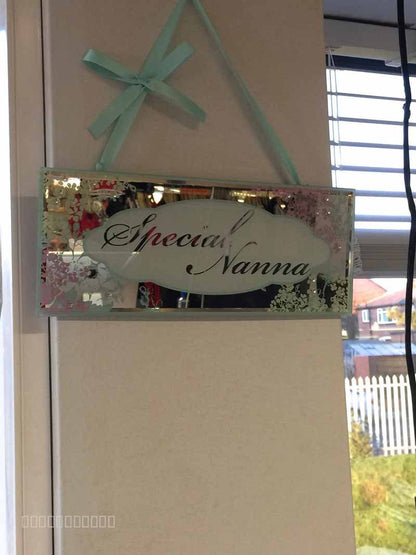 Gift For Nanna Nana Mirrored Plaque Silver Presents Ideas Mother's Day Birthday - hanrattycraftsgifts.co.uk