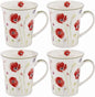 The Leonardo Collection LP94598 Poppy Field Floral Mugs (Set of 4),  Boxed