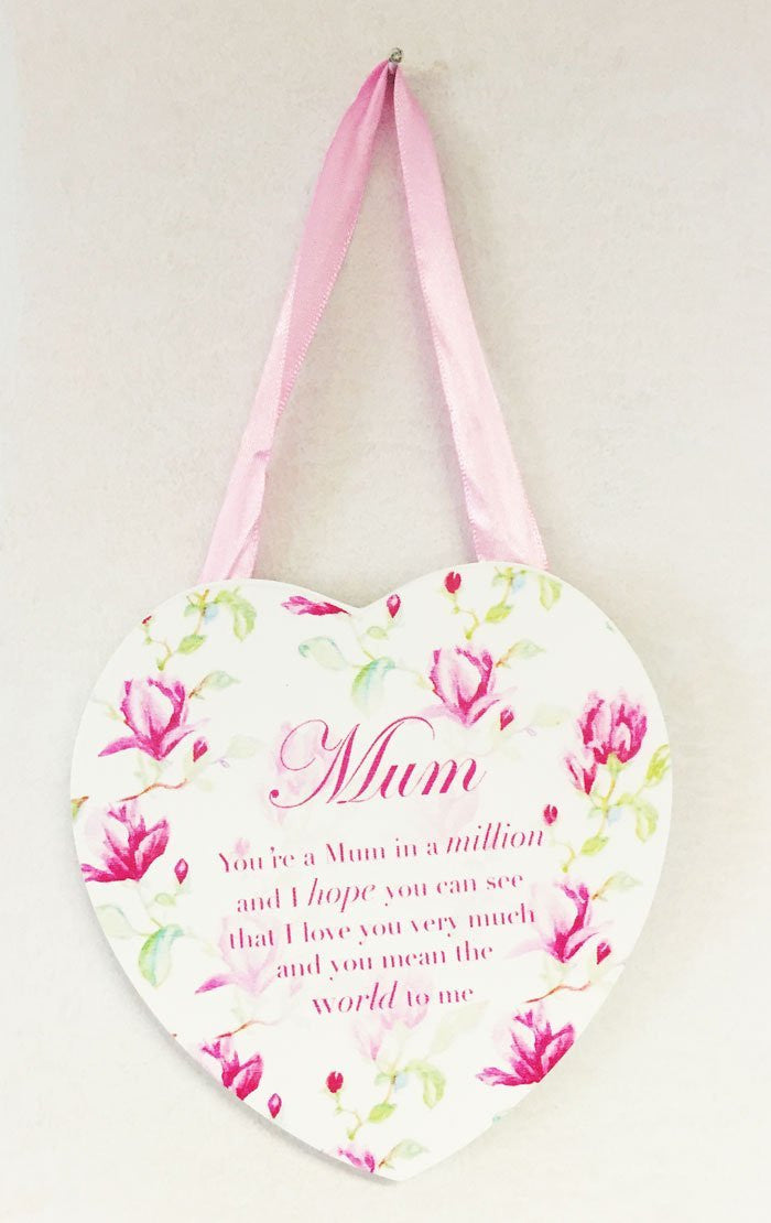 Nan / Mummy / Mum Heart Wall Plaque Gift Ideas For Her Birthday / Mothers Day-Mum - hanrattycraftsgifts.co.uk