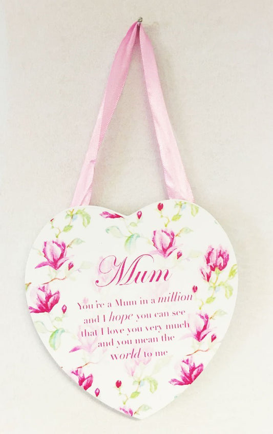 Nan / Mummy / Mum Heart Wall Plaque Gift Ideas For Her Birthday / Mothers Day-Mum - hanrattycraftsgifts.co.uk
