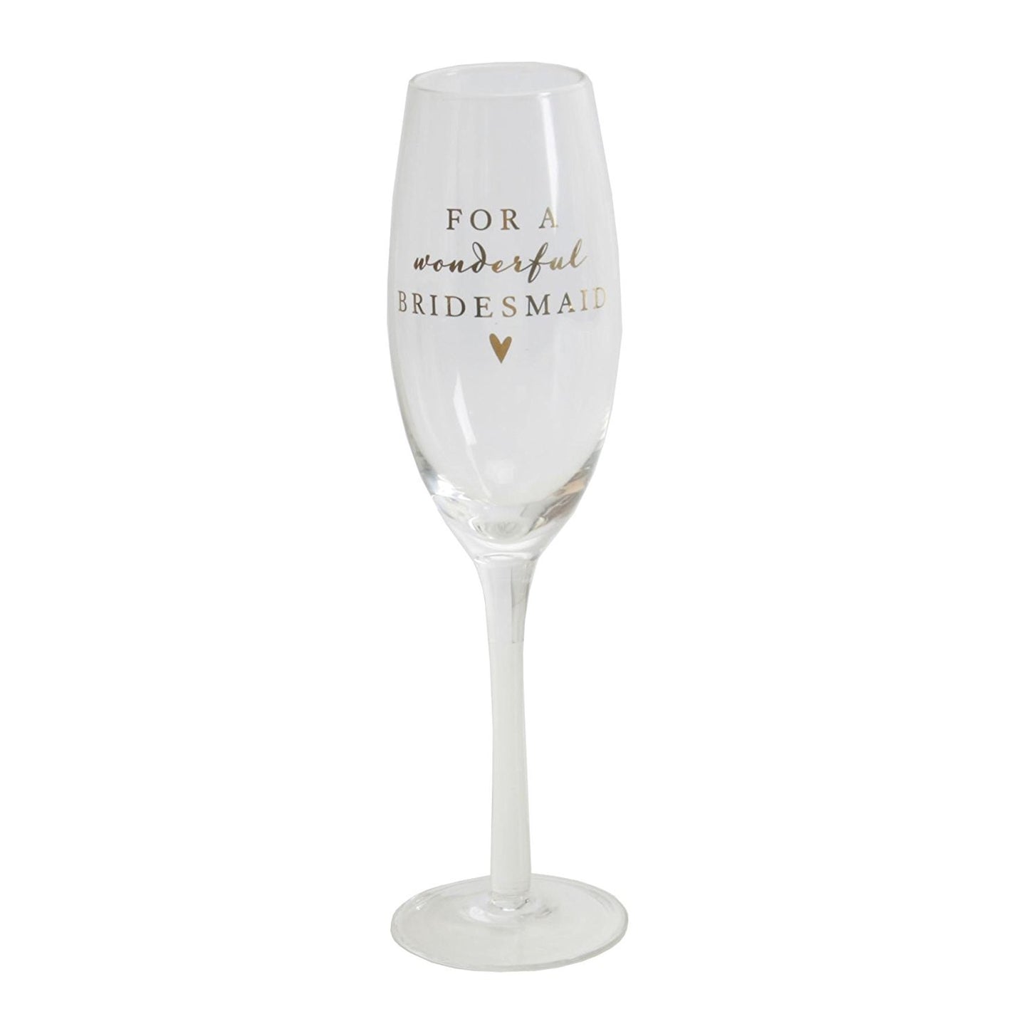 Champagne Flute Glass For A Wonderful Bridesmaid Gift Boxed Amore by Juliana - hanrattycraftsgifts.co.uk