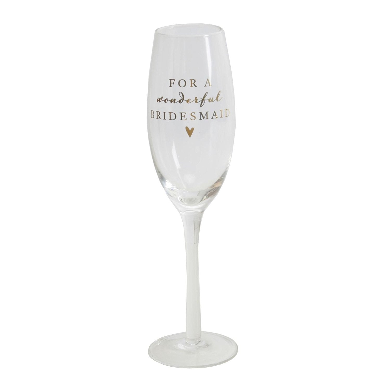 Champagne Flute Glass For A Wonderful Bridesmaid Gift Boxed Amore by Juliana - hanrattycraftsgifts.co.uk