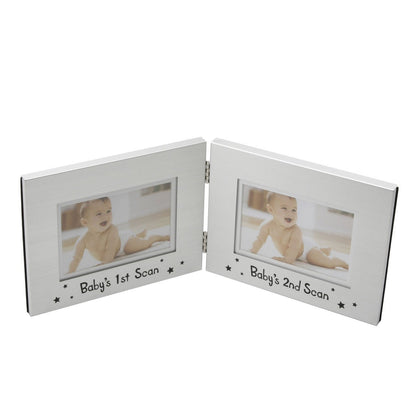 Double Baby Scan Photo Frame, Baby Shower Gift - hanrattycraftsgifts.co.uk