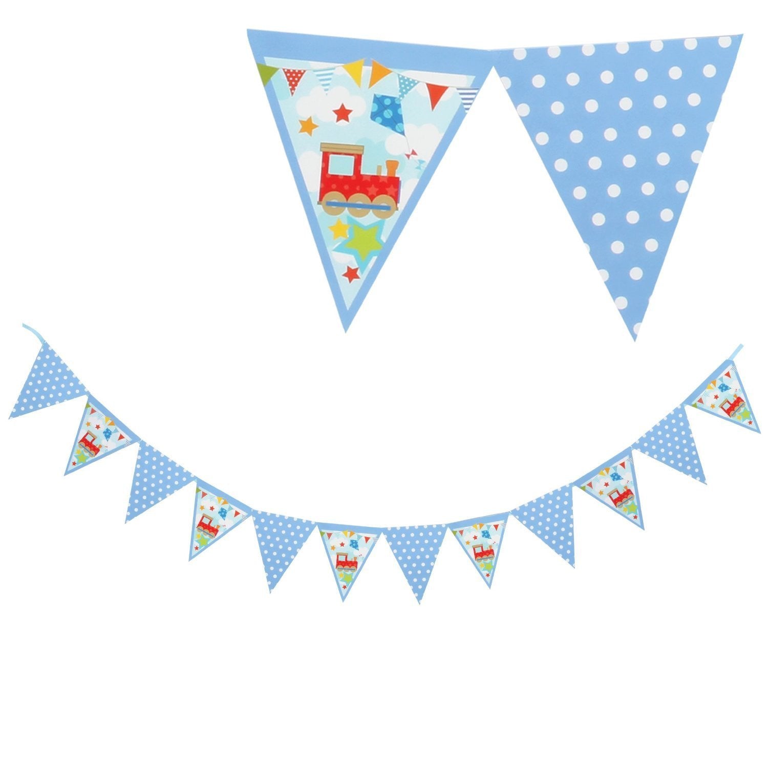 Kiddiwinks Partyware Paper Bunting 2.5m - Boy Design - hanrattycraftsgifts.co.uk