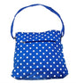 Dotty print long handled Extra Large Crossover Bag in a Matt Finish Oilcloth. - hanrattycraftsgifts.co.uk