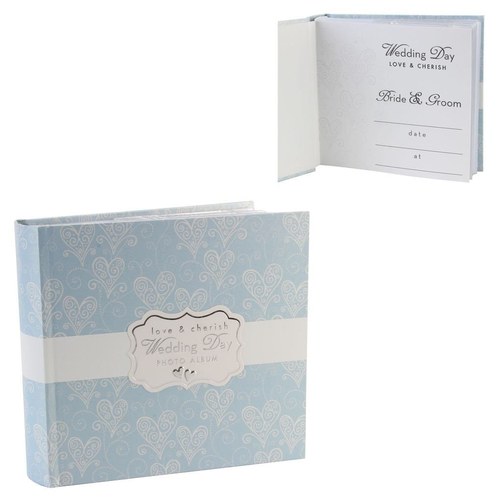 Love & Cherish Pearlised Paperwrap Album 4" x 6" Wedding Day - hanrattycraftsgifts.co.uk