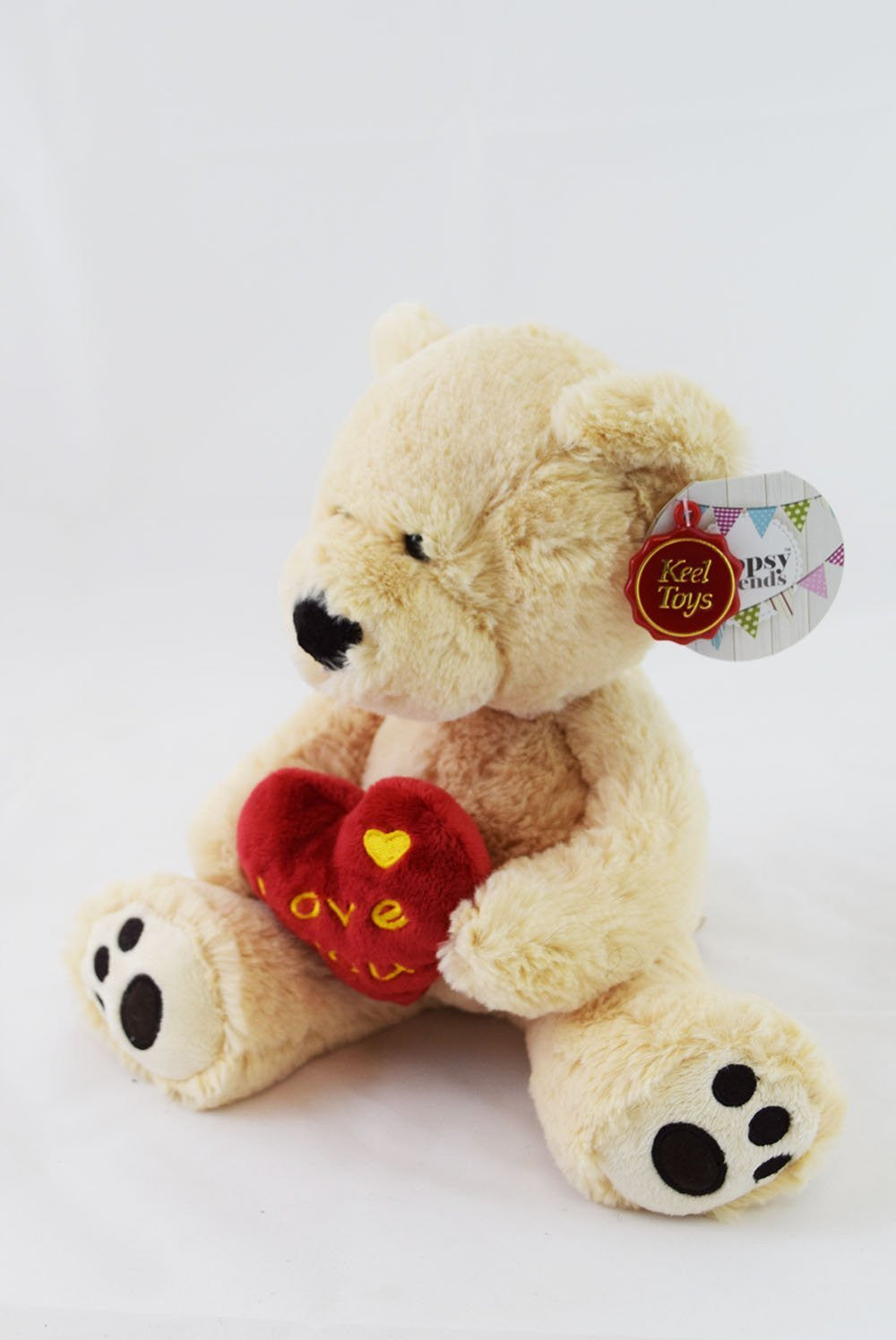 Love You Heart Teddy Bear Cream Valentines Day Soft Toy Cute Love Gift Present - hanrattycraftsgifts.co.uk