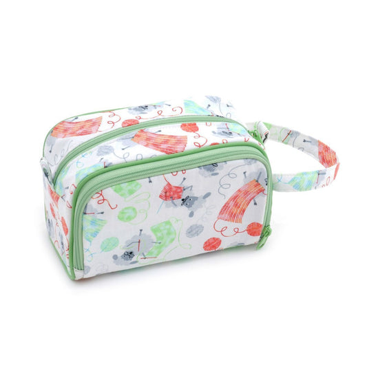 Hobby Gift 'Knitting Sheep' Knitting Bag with Pin Case - Filled with Bamboo Pins! 17 x 46 x 18cm (d/w/h) - hanrattycraftsgifts.co.uk