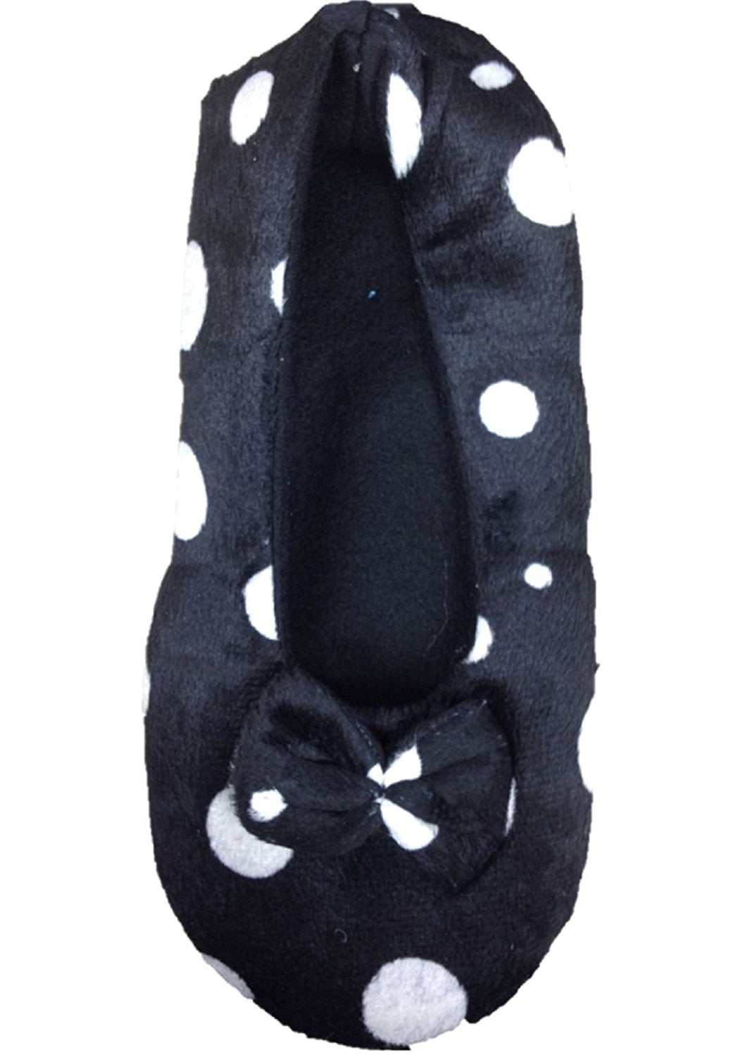 Ladies Tootsies Ballerina Slippers SK818 Black Spot - hanrattycraftsgifts.co.uk