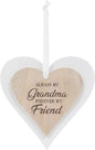 The Leonardo Collection Double Wooden Heart Plaque Hanging Sign - Always My Grandma Forver My Friend