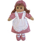 Powell Craft red gingham rag doll 40cm with gingham hat white apron - hanrattycraftsgifts.co.uk
