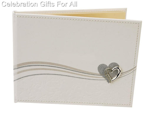 Ivory Heart Wedding Guest Book - hanrattycraftsgifts.co.uk