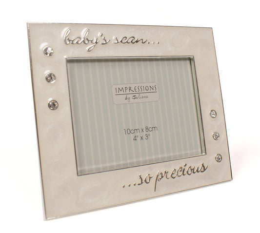 My Baby's First Scan Photo Frame - 4"x3" Silverplated Precious Picture Frame - hanrattycraftsgifts.co.uk