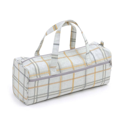Hobby Gift 'Derwent Check Maize' Knitting Bag 15 x 45 x 17cm (d/w/h) - hanrattycraftsgifts.co.uk