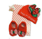 Cute 2 Piece Red Gift Set - Babys 1st Christmas Design - Incs Hat & Booties - 0-6 Months - hanrattycraftsgifts.co.uk