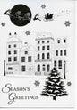 Pack of 8 Christmas Cards - Gold Houses - 2 Designs 4 of Each