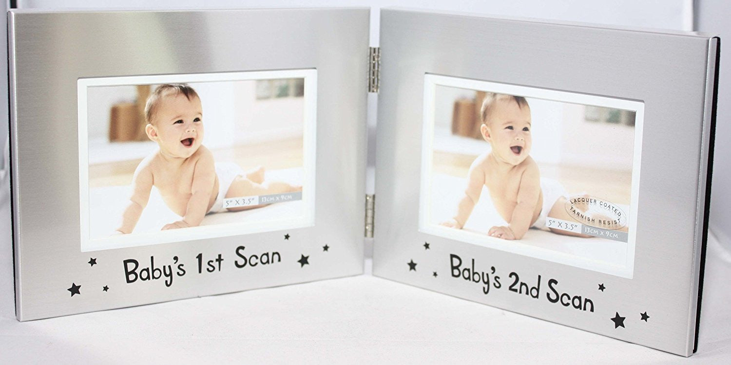 Babys 1st & 2nd Scan 5" x 3.5" Photo Frame - hanrattycraftsgifts.co.uk