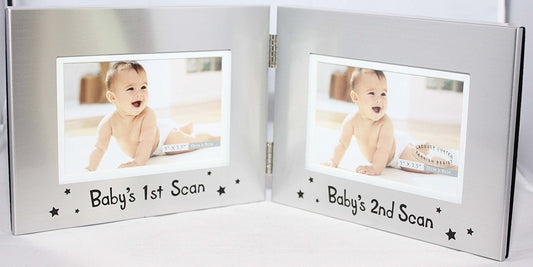 Babys 1st & 2nd Scan 5" x 3.5" Photo Frame - hanrattycraftsgifts.co.uk