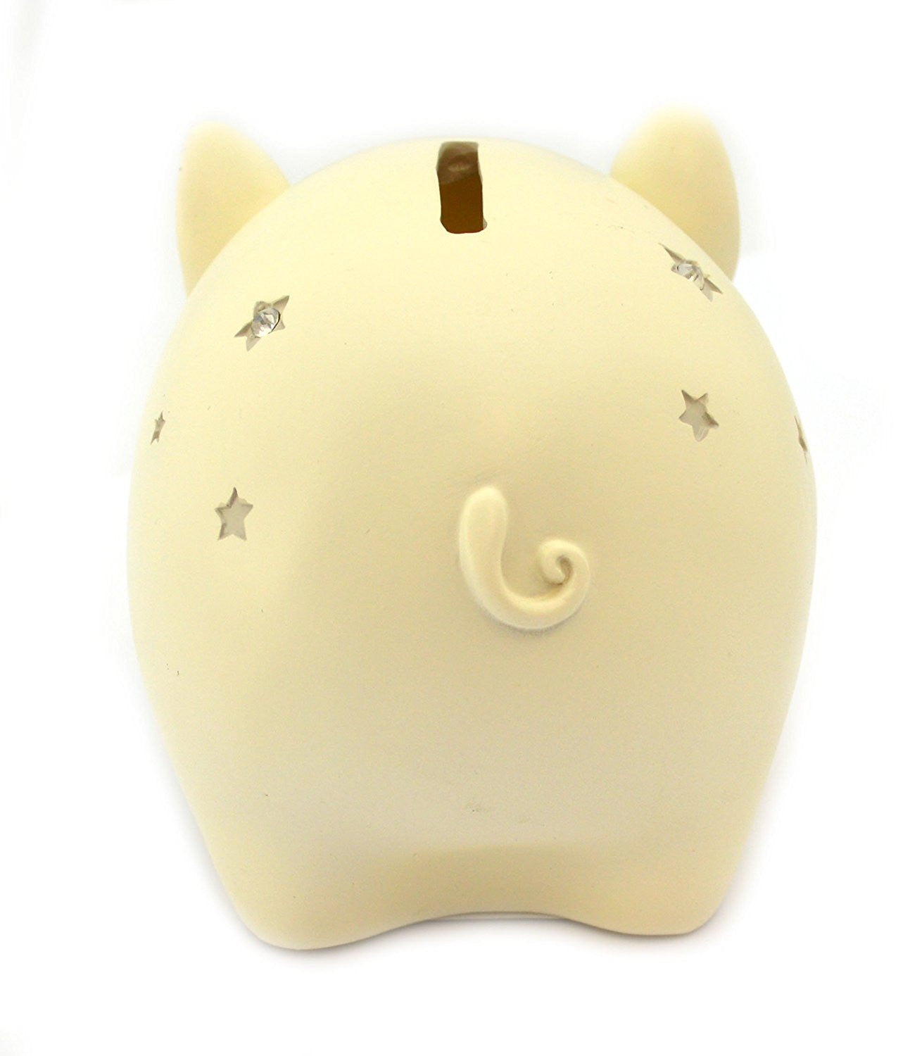 Bambino Star Decorated Cream Pig Money Bank \ Savings Bank - hanrattycraftsgifts.co.uk