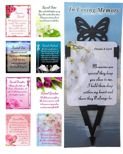 Mum And Dad Memorial Laminated Card With Butterfly Stake Holder And Special Message By Homestreet - hanrattycraftsgifts.co.uk