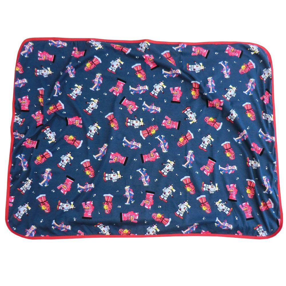 robot cotton blanket - hanrattycraftsgifts.co.uk