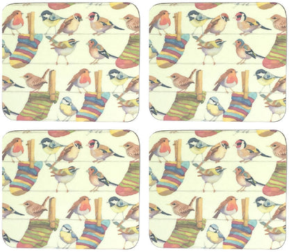 Emma Ball - "Garden Birds" Coasters - Set of 4 - hanrattycraftsgifts.co.uk